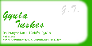 gyula tuskes business card